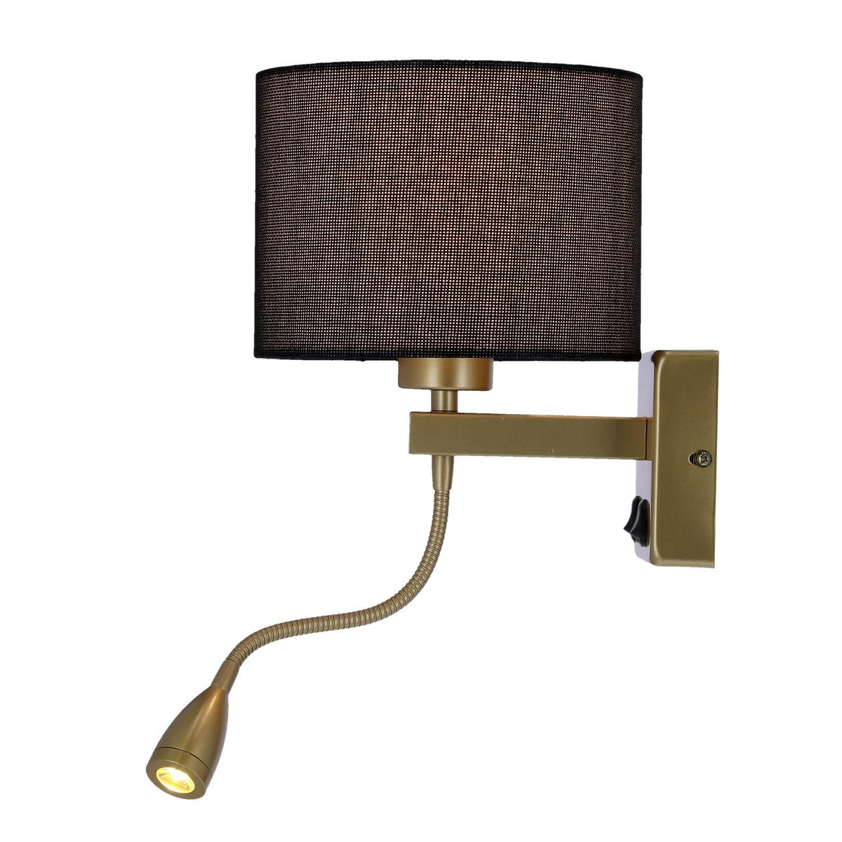 Wandleuchte 21-20260 Polo - Goldfarben/Schwarz, Basics, Kunststoff/Metall (18/22/44cm)