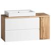 Waschbecken Mit Unterschrank Varese B: 105 Cm Weiß/eiche - Eiche Wotan/Weiß, MODERN, Keramik/Holzwerkstoff (105cm) - Held