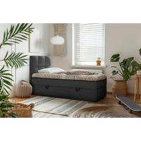 Boxbett Mit Topper & Bettkasten 90x200 Polly - Schwarz, MODERN, Holz/Holzwerkstoff (90/200cm) - MID.YOU