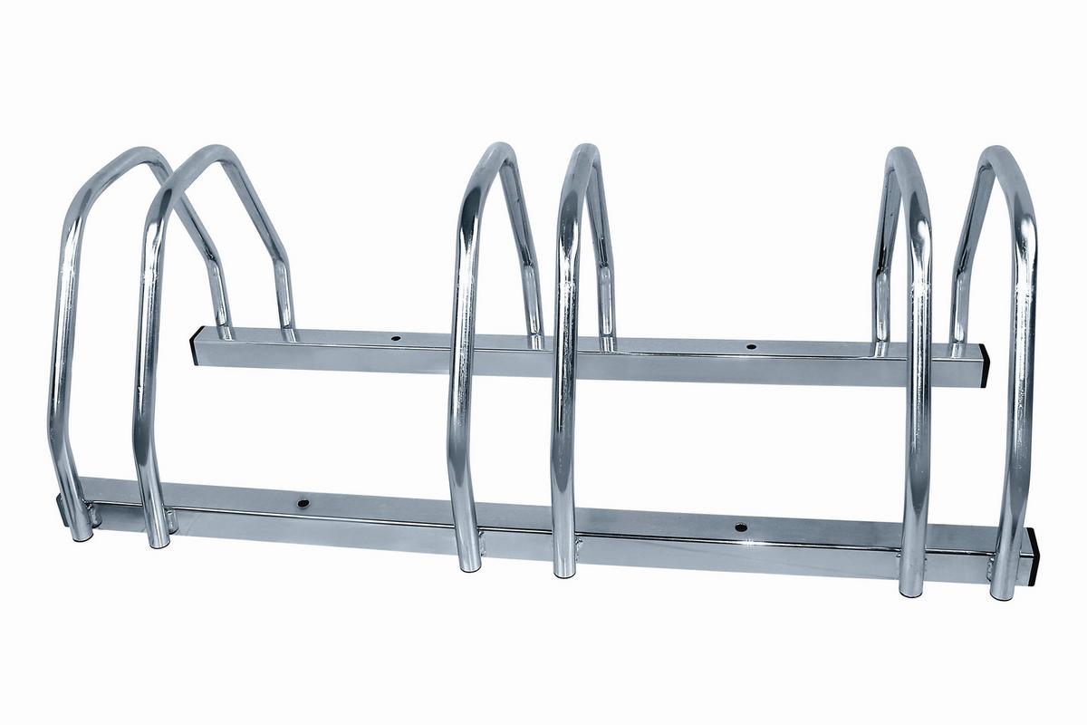 Fahrradständer für 3 Räder B/H/T: 72,3x30x25,2 cm - Alufarben, Basics, Metall (72,3/30/25,2cm)