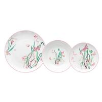 Tafelservice Butterfly Keramik 6 Personen Geschirr Set - Rosa/Weiß, Design, Keramik - Tognana