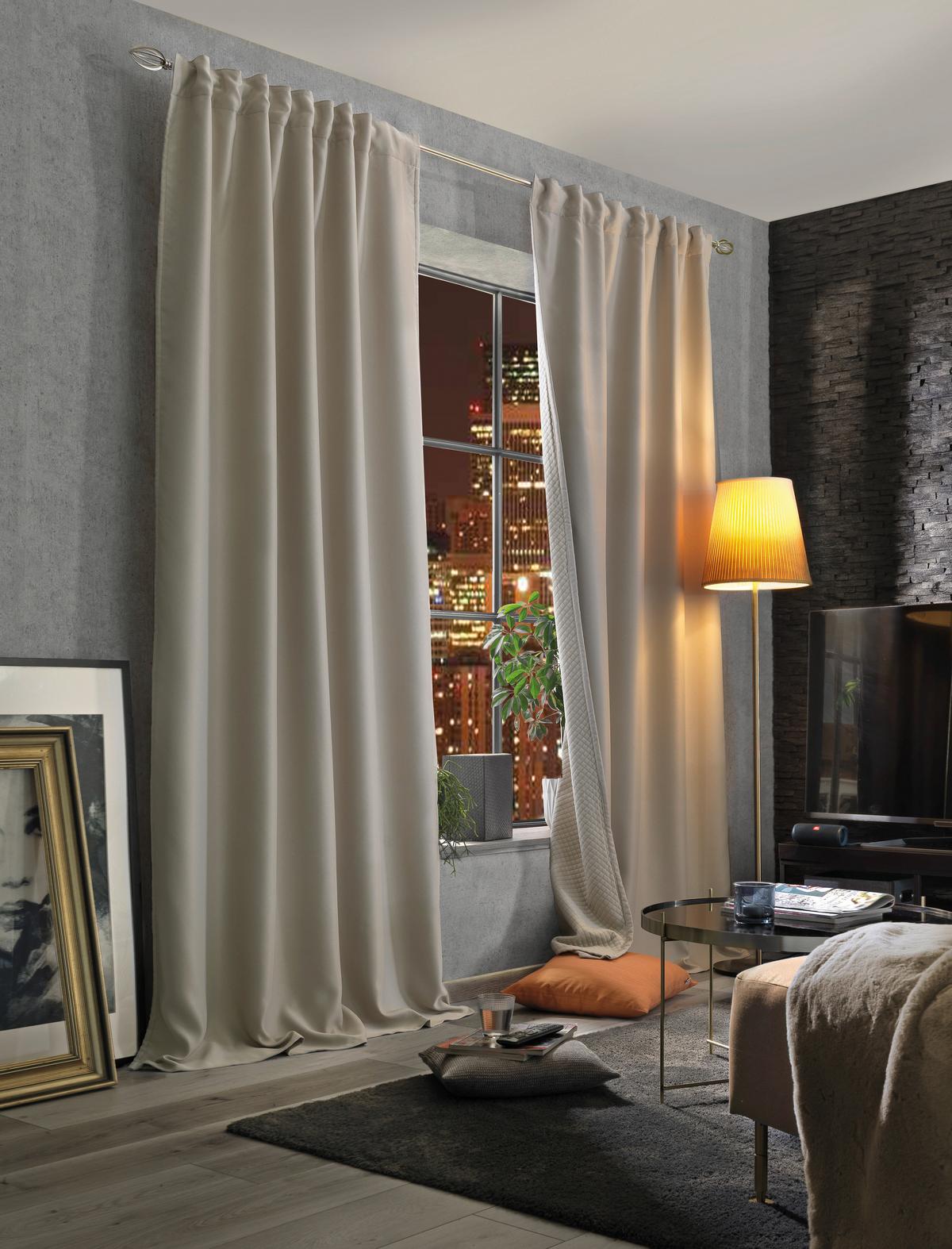 Lärmschutzvorhang Weiß B: 135 Cm - Weiß, KONVENTIONELL, Textil (135/245cm)