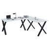 Eckschreibtisch Lona Weiß B: 80 cm - Schwarz/Weiß, MODERN, Holzwerkstoff/Metall (220/220/76cm) - MID.YOU