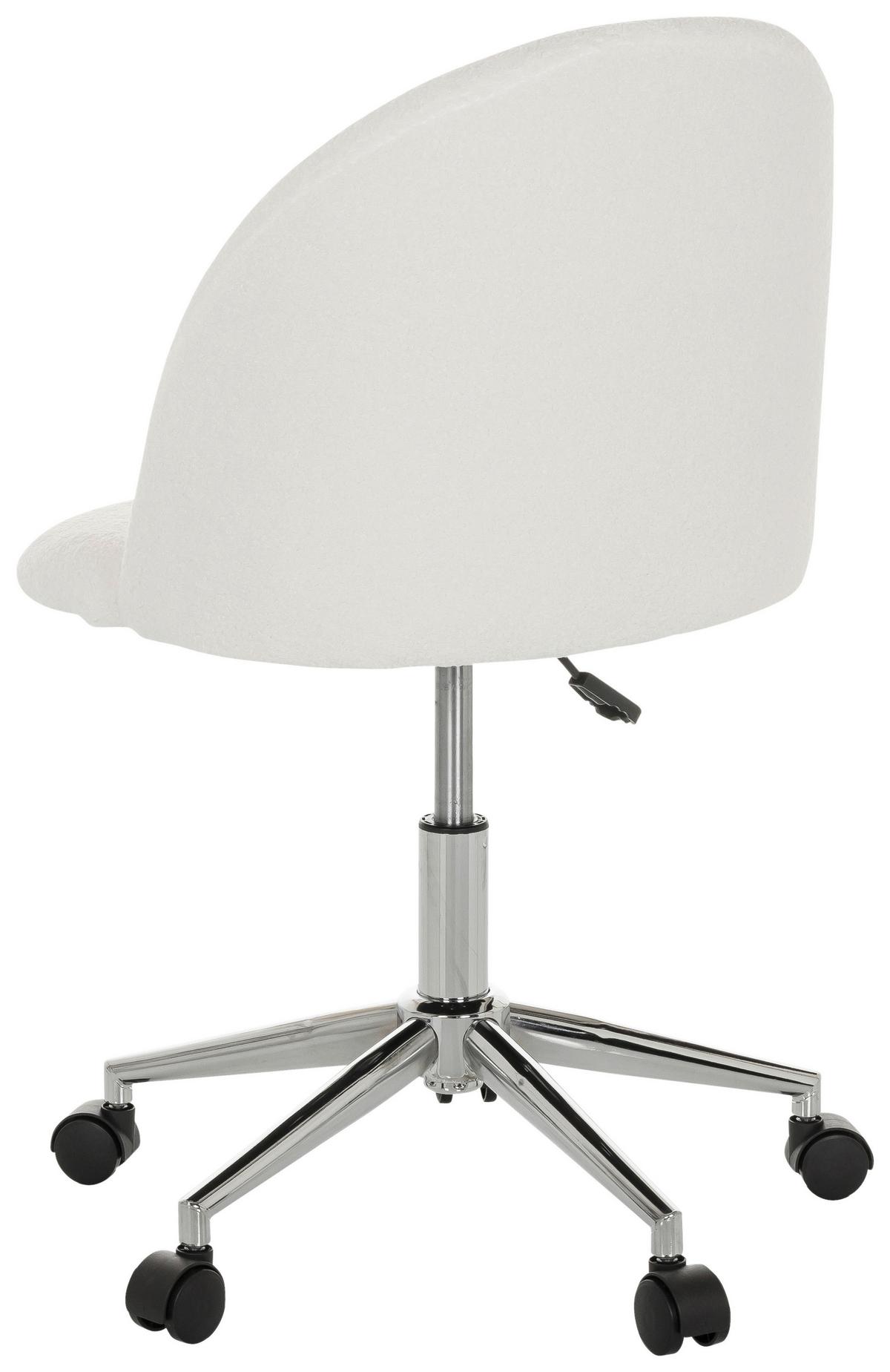 Drehstuhl Solao Ted - Chromfarben/Weiß, Basics, Kunststoff/Textil (49/77-87/55cm) - MID.YOU
