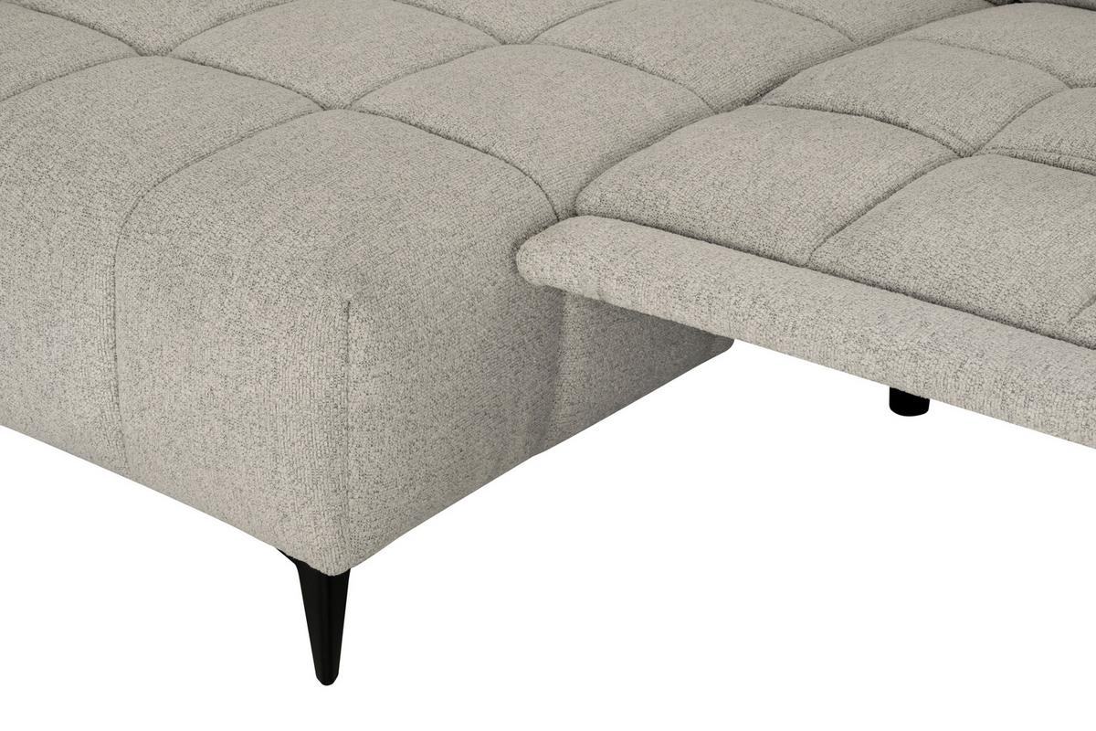 Sedací souprava VENICE, levá, bílá, elektrické nastavení noh - bílá/černá, Moderní, kov/dřevo (156/268cm) - Premium Living