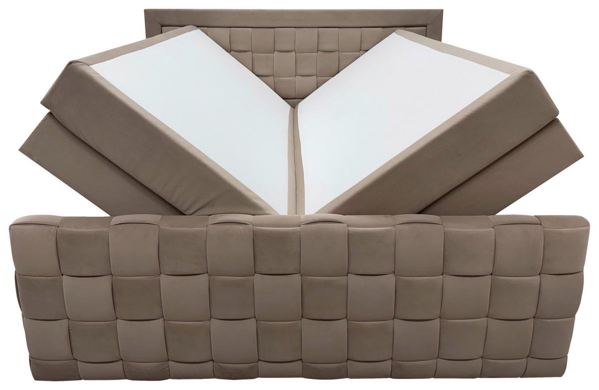 Boxspringbett Grenada Beige Lf: 140x200 cm - Beige, MODERN, Textil (140/200cm) - Livetastic