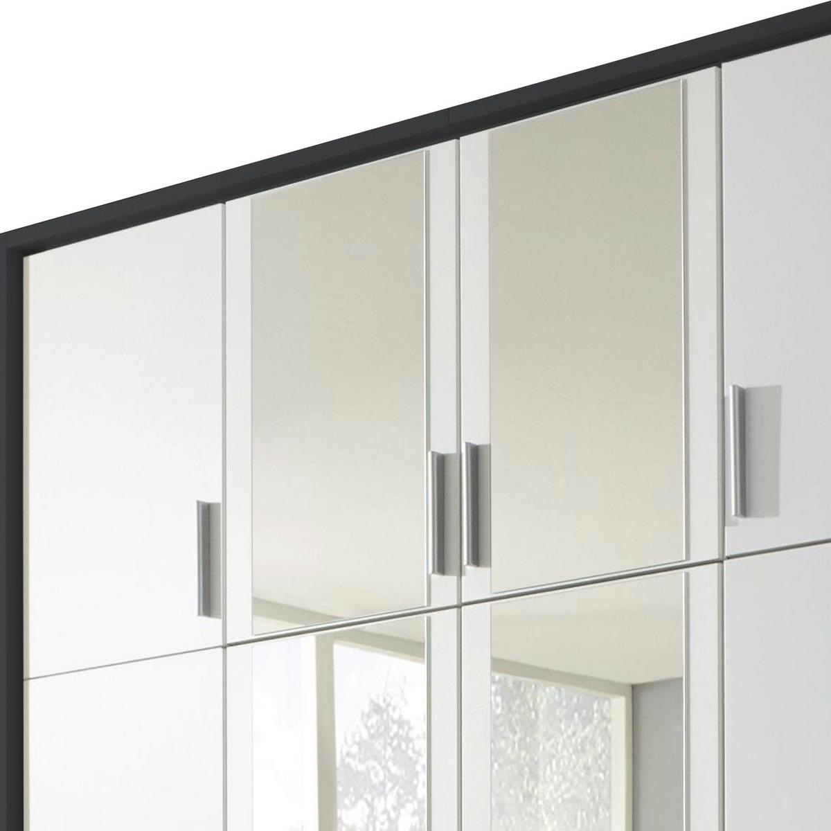 Drehtürenschrank Mit Spiegel + Laden 185 cm Hildesheim - Klar/Weiß, Design, Glas/Holzwerkstoff (185/231/56cm) - Rauch Möbel