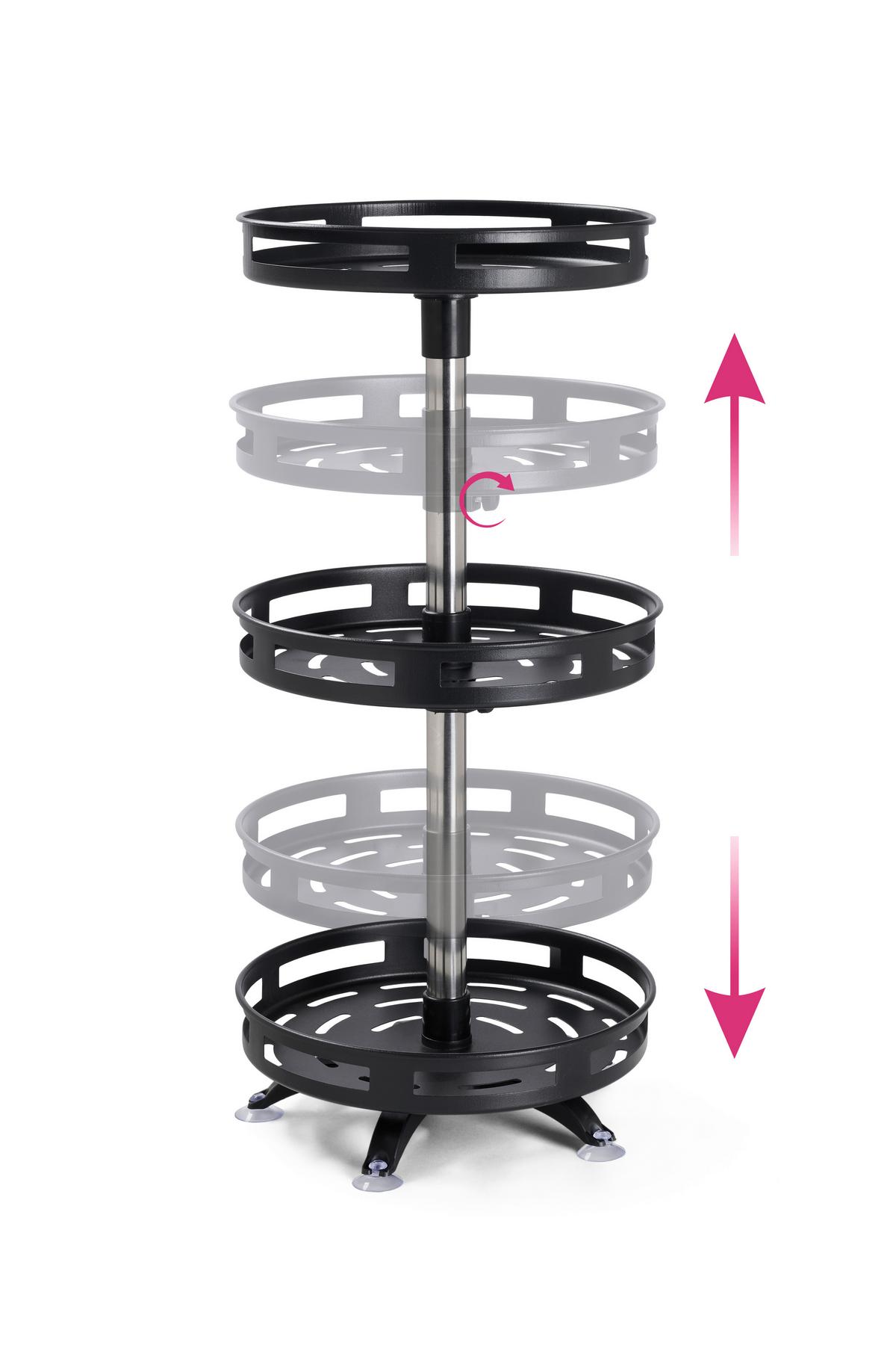 Regál na koření SPINNING - černá, Konvenční, kov/plast (25,5/55,5cm) - Mömax