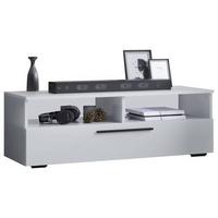 Nízka komoda Arila š: 115 cm, biela - čierna/biela, Modern, kov/kompozitné drevo (115/39/40cm) - MID.YOU