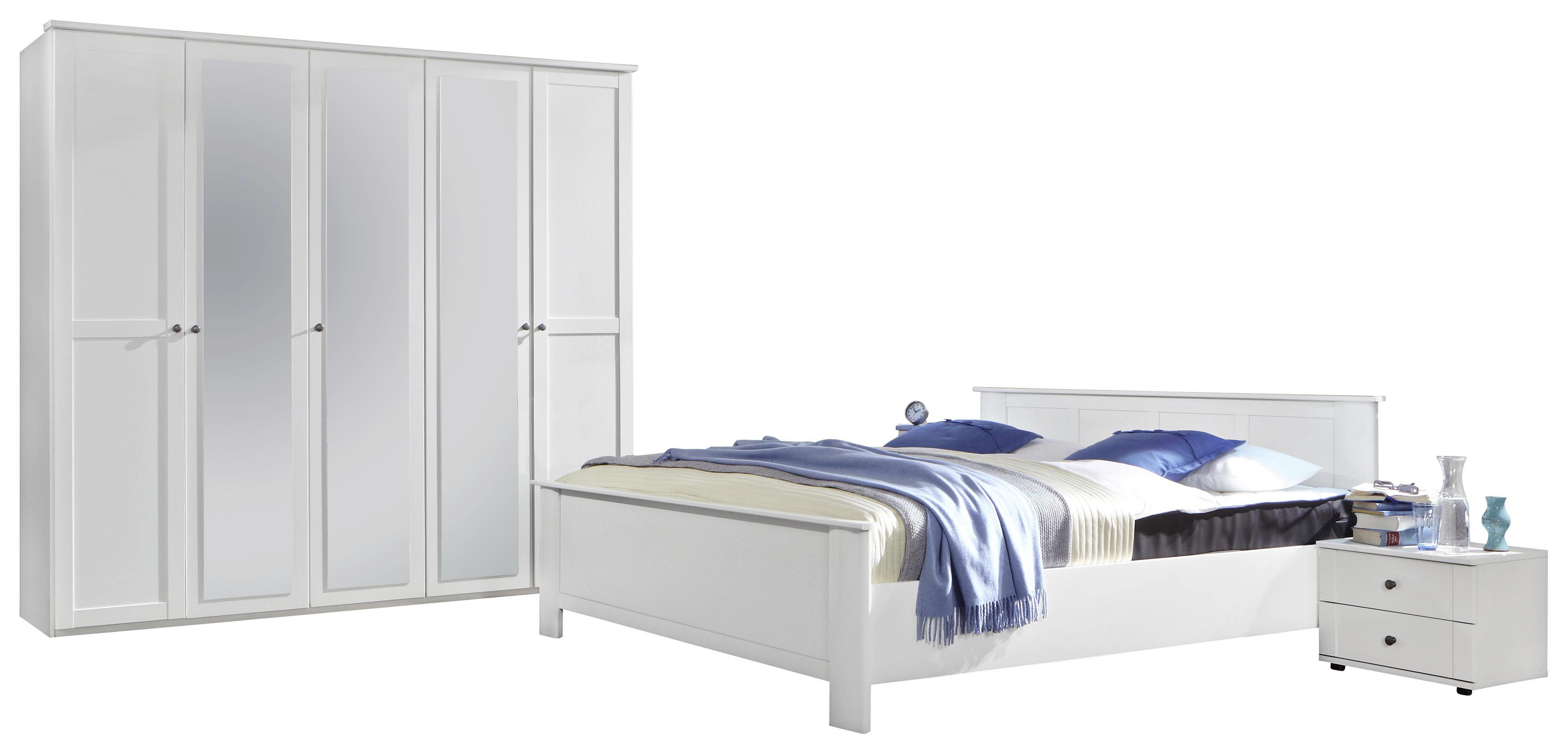 Schlafzimmer Chalet Weiß - Weiß, LIFESTYLE, Glas/Holzwerkstoff (180/200cm) - Cantus