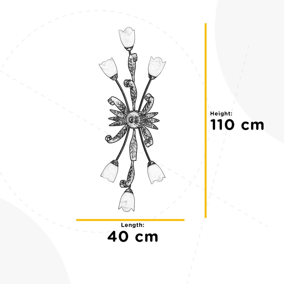 Deckenleuchte 4240/Pl6 - Bronzefarben, KONVENTIONELL, Glas/Metall (40/110cm)