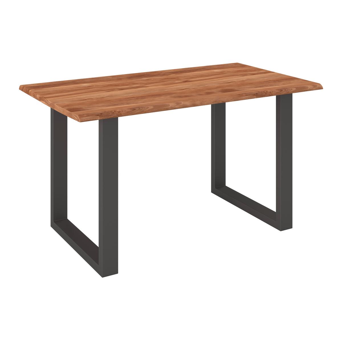 Jídelní stůl Malmo, 140x80cm - černá/barvy akácie, Moderní, kov/dřevo (140/80/76cm) - Bessagi Home