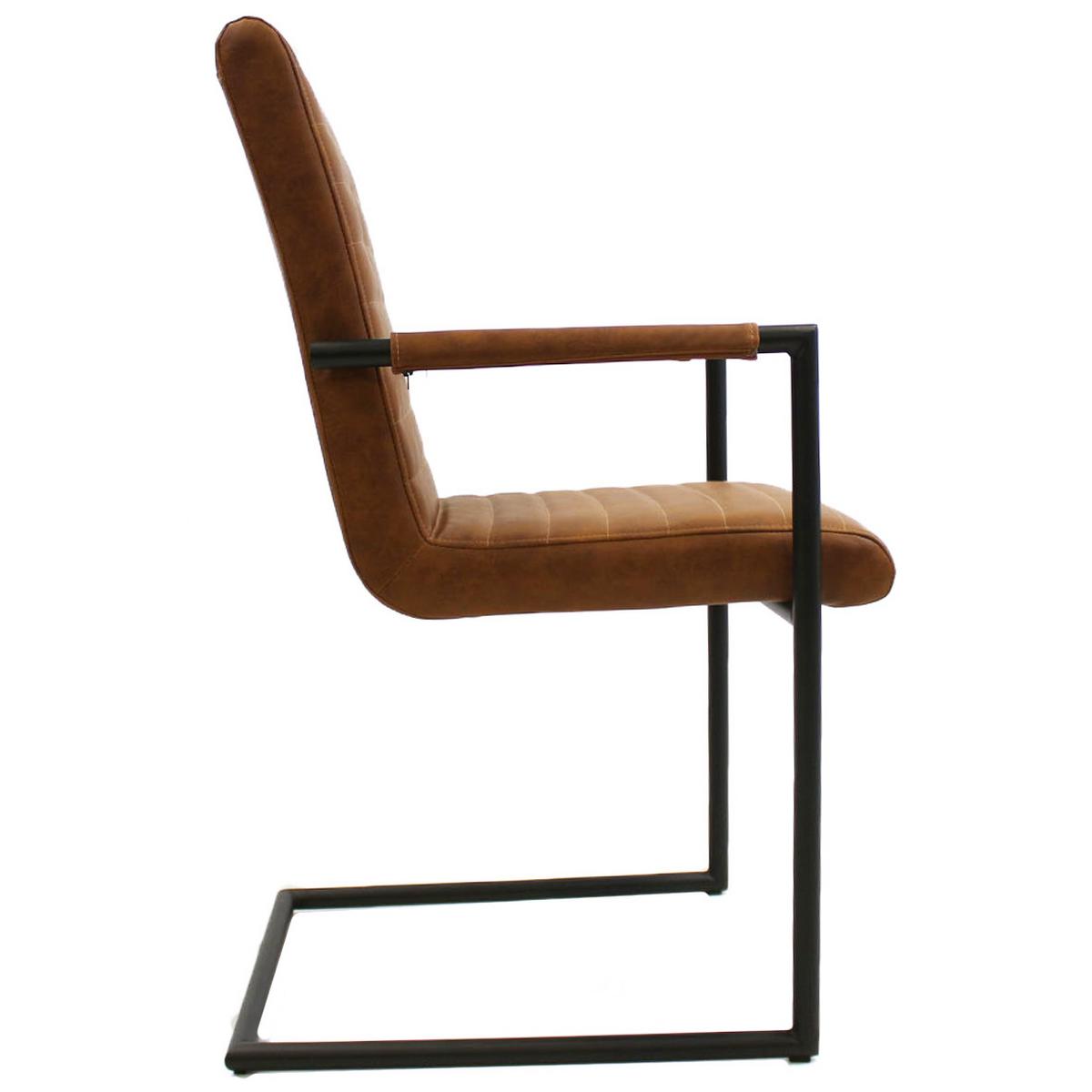 Armlehnstuhl Bars Braun Gepolstert 2er-Set - Cognac/Haselnussfarben, LIFESTYLE, Kunststoff/Textil (54/97/57cm) - MID.YOU