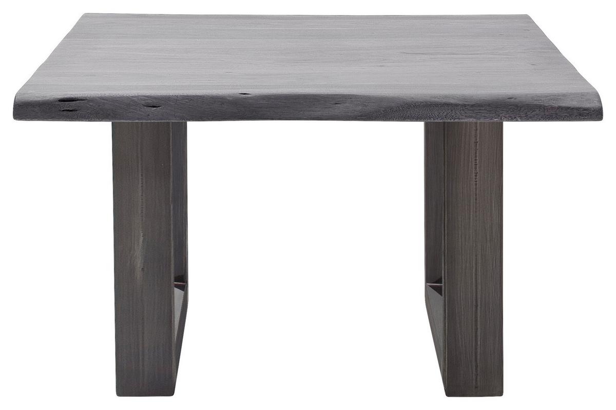 Couchtisch Holz mit Massiver Tischplatte Cartagena, Akazie - Grau/Nickelfarben, MODERN, Holz/Metall (75/45/75cm)