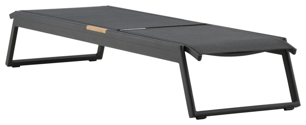 Sonnenliege Mexico Aluminium,, verstellbar - Schwarz, KONVENTIONELL, Metall (60/35/200cm) - Gardenson