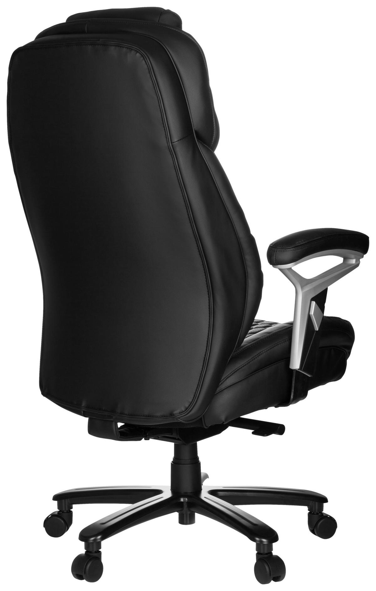 Chefsessel Xxl Pullmann Schwarz - Silberfarben/Schwarz, MODERN, Kunststoff/Textil (73/138/85cm) - MID.YOU