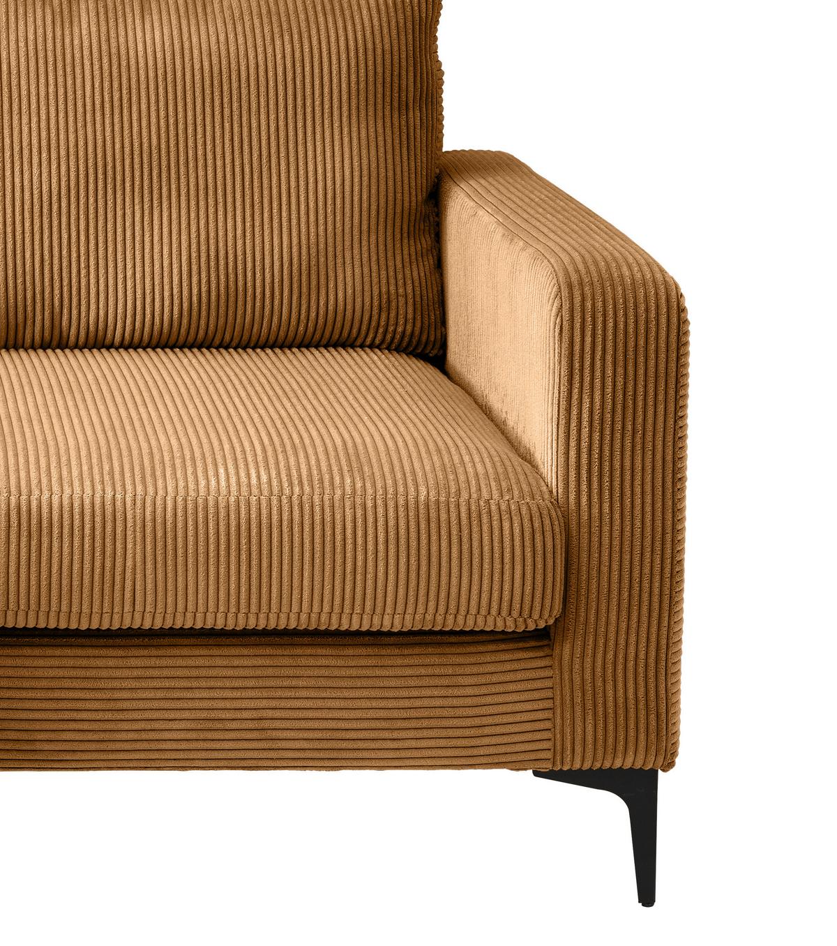 Ecksofa Eliza Goldfarben S: 204x153 cm - Goldfarben/Schwarz, Basics, Textil (204/153cm) - Livetastic