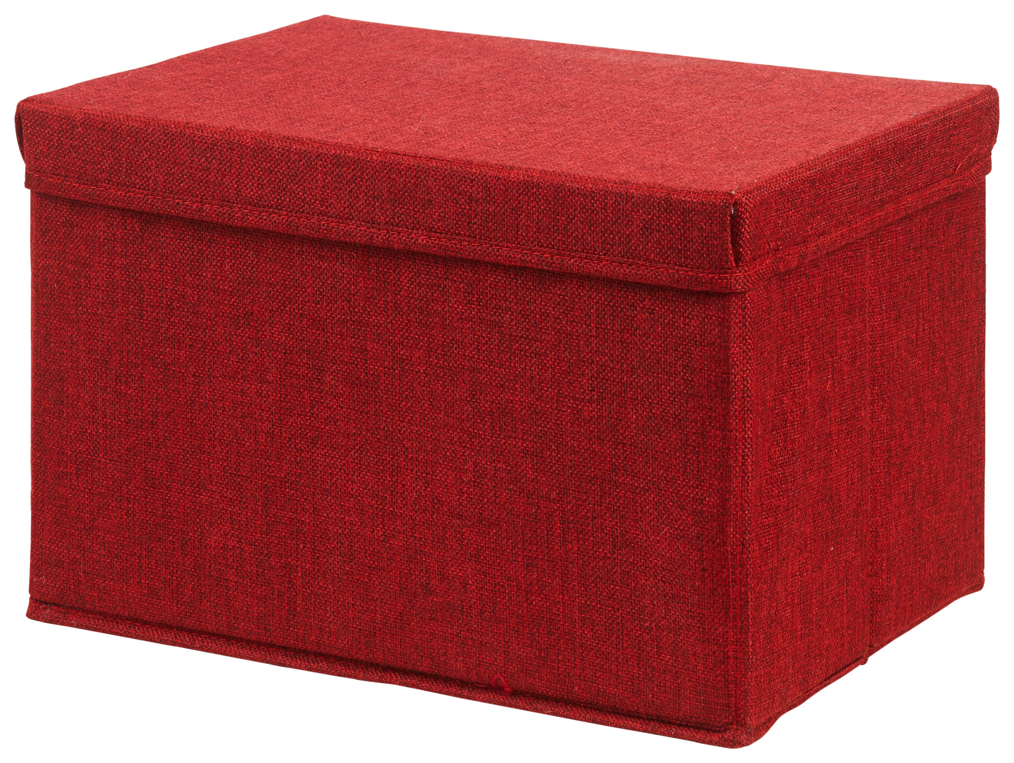 Skladací Box Cindy - Ca. 23l -Ext- - červená, Moderný, kartón/textil (38/26/24cm) - Premium Living