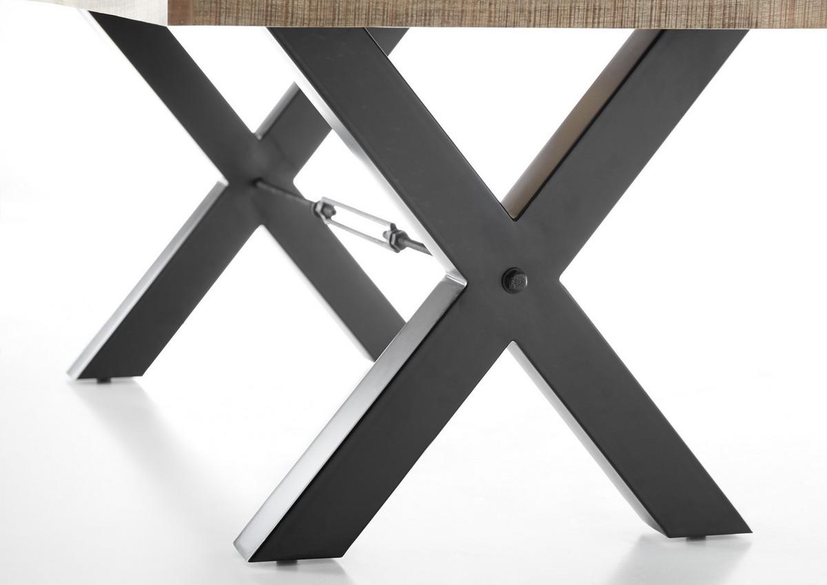 Esstisch Mit Echtholz-platte Dehli 200x100 Cm Mango/schwarz - Schwarz, Basics, Holz/Metall (200/100/77cm) - Livetastic