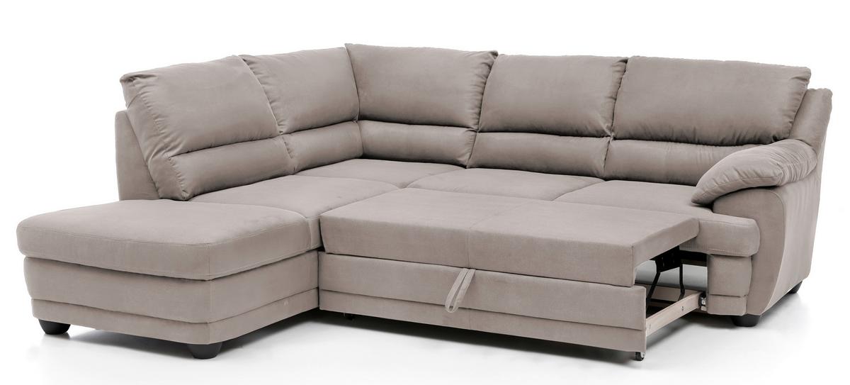 Ecksofa Mit Schlaffunktion Nebolo Beige - Beige/Schwarz, Design, Textil (225/245cm) - Livetastic