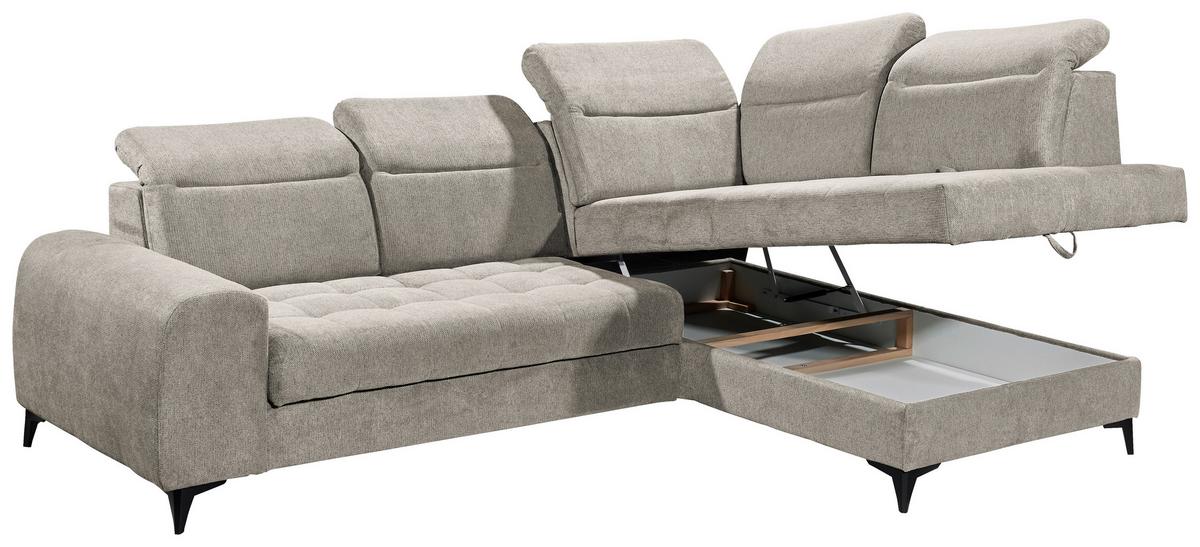 Ecksofa Rockdale Grau S: 282x200 Cm - Schwarz/Grau, KONVENTIONELL, Textil (282/200cm) - MID.YOU