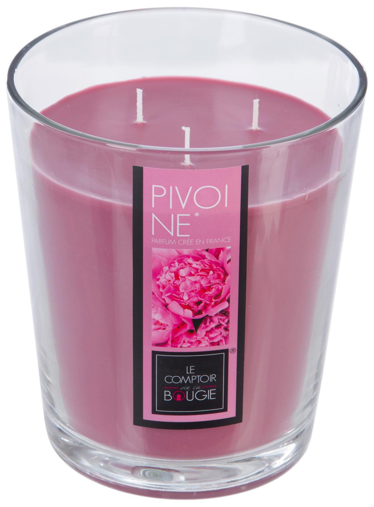 Sviečka v skle Lisa 78H, 1000G - lila/magenta, prírodné materiály/sklo (15,5/17cm) - Mömax