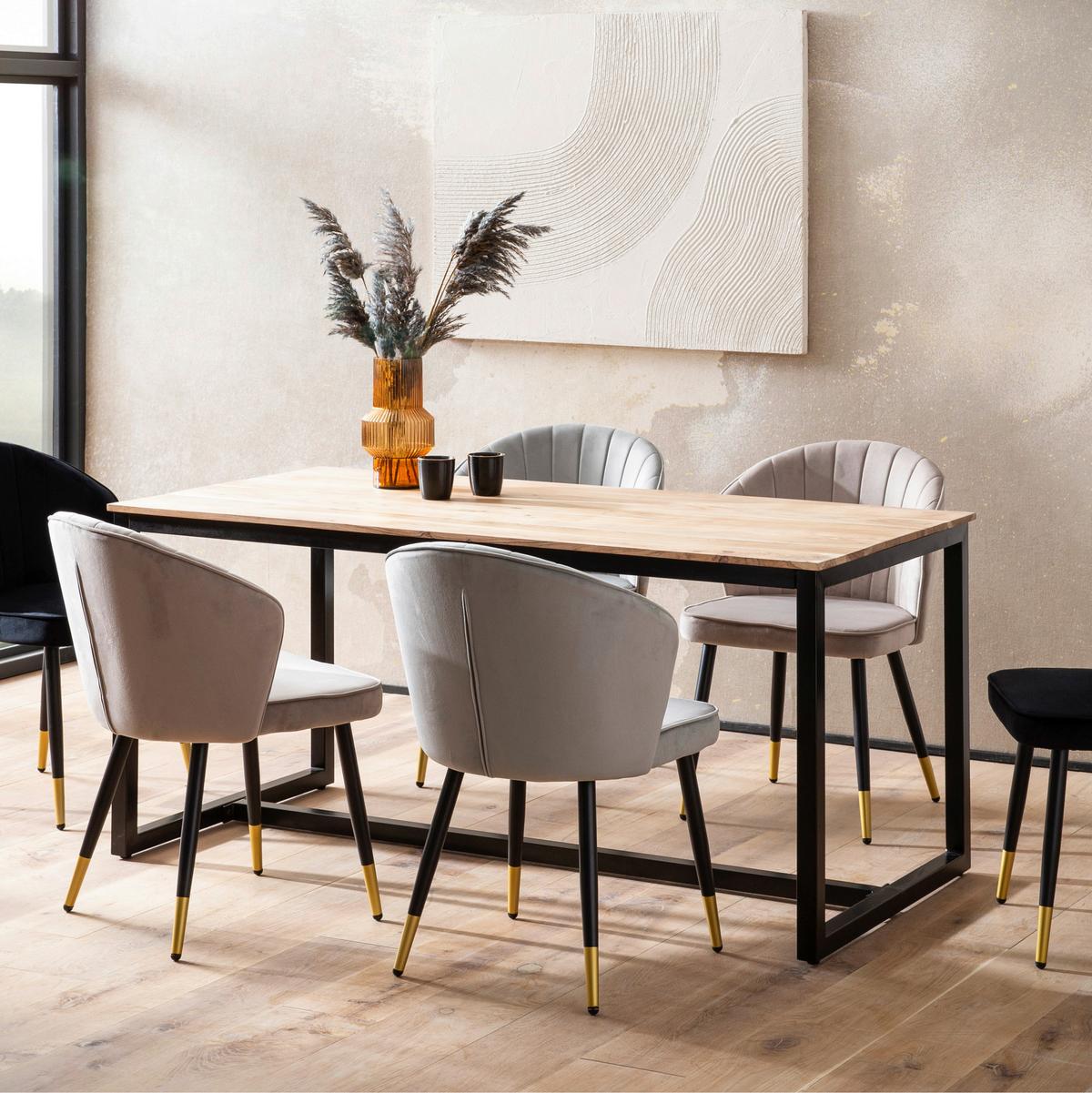 Esstisch Akaziefarben L: 120 Cm - Schwarz/Akaziefarben, Design, Holz/Metall (120/60/76cm) - MID.YOU