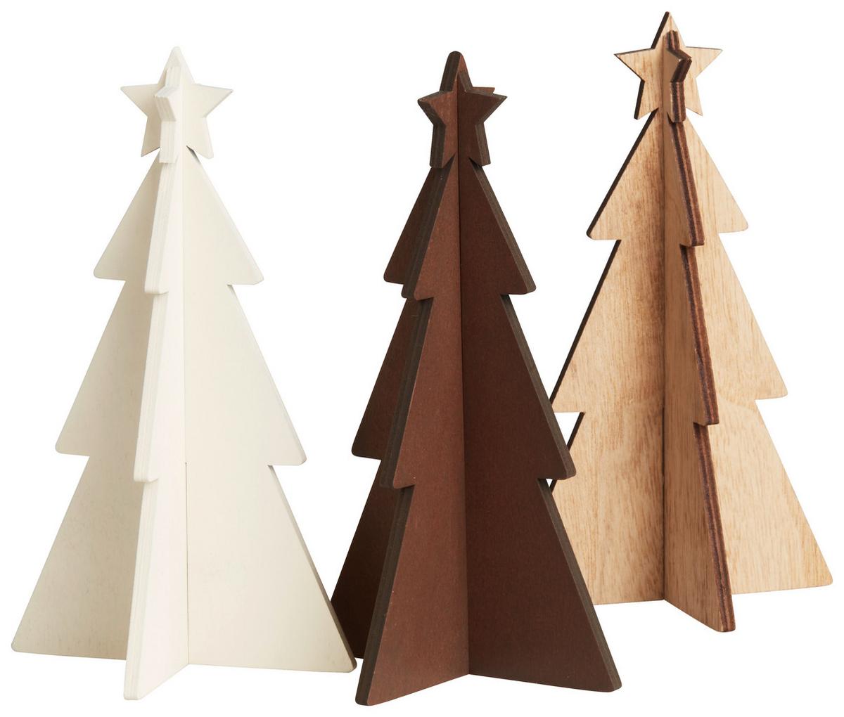 Dekobaum Karl - Beige/Braun, KONVENTIONELL, Holzwerkstoff (18cm)