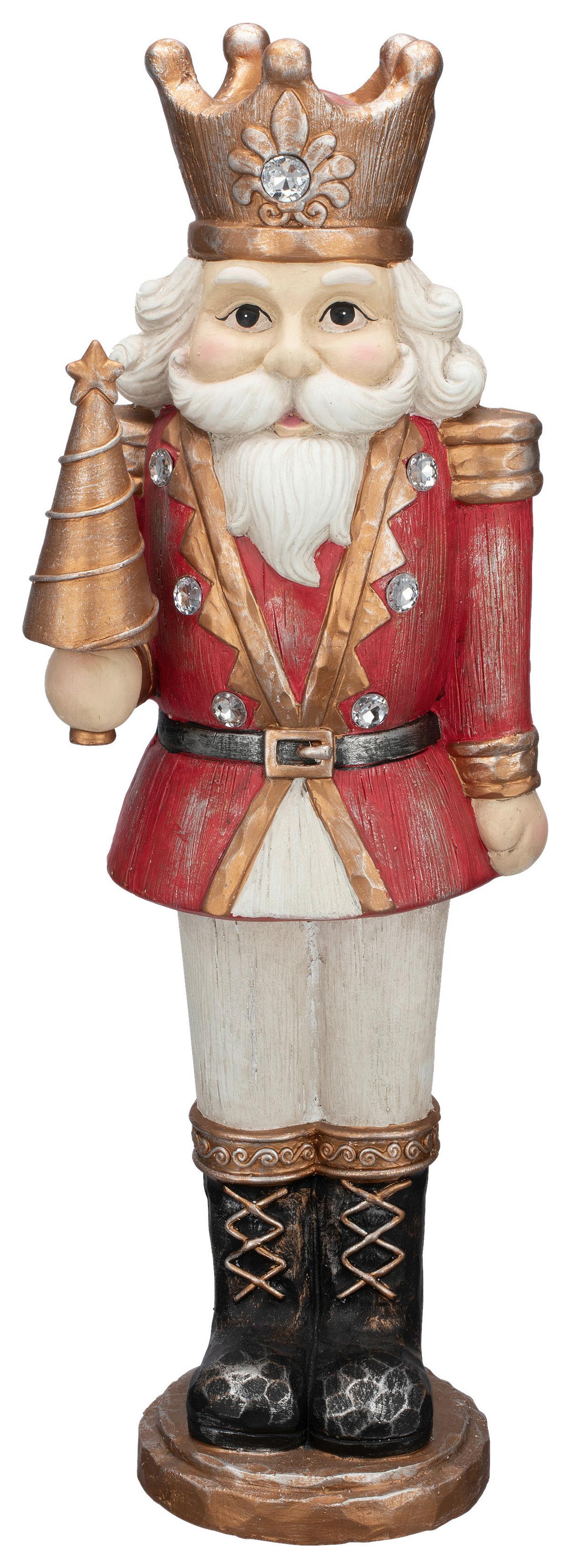 Weihnachtsfigur Nils - Rot/Goldfarben, KONVENTIONELL, Kunststoff (22,5/17,5/64,5cm) - Luca Bessoni