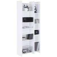 Regal Lenny B: 80cm Weiß LENNY PR 23083-REG/191/80 - Schwarz/Weiß, MODERN, Holzwerkstoff (80/191/31,8cm)