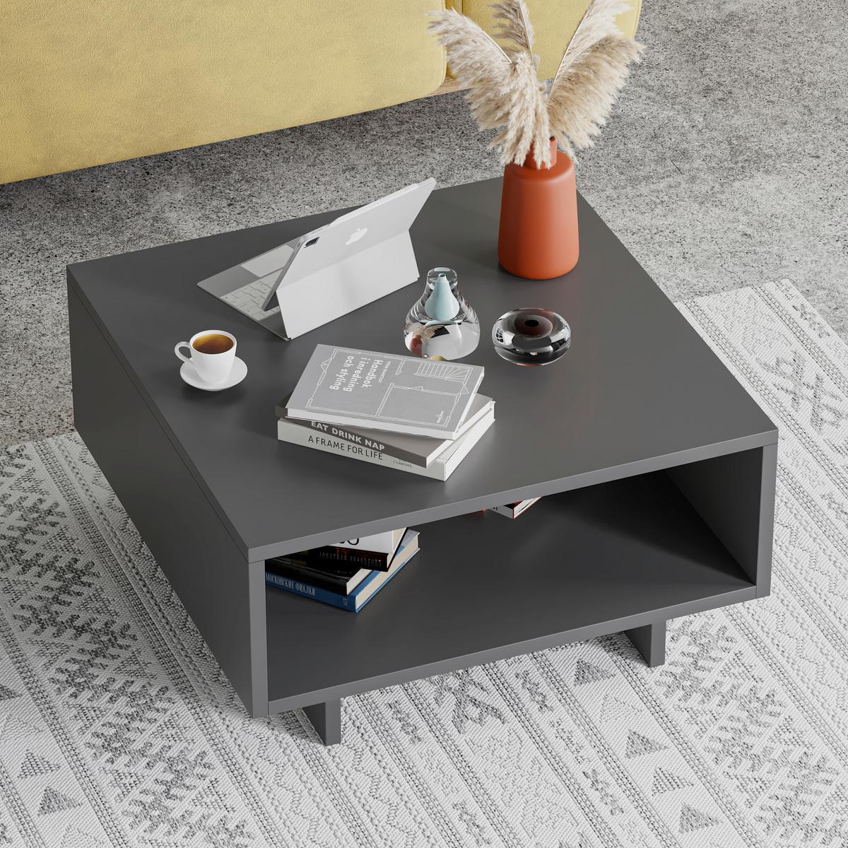 Couchtisch Hola Anthrazit B: 60 cm - Anthrazit, Design, Holzwerkstoff (60/60/32cm) - Livetastic