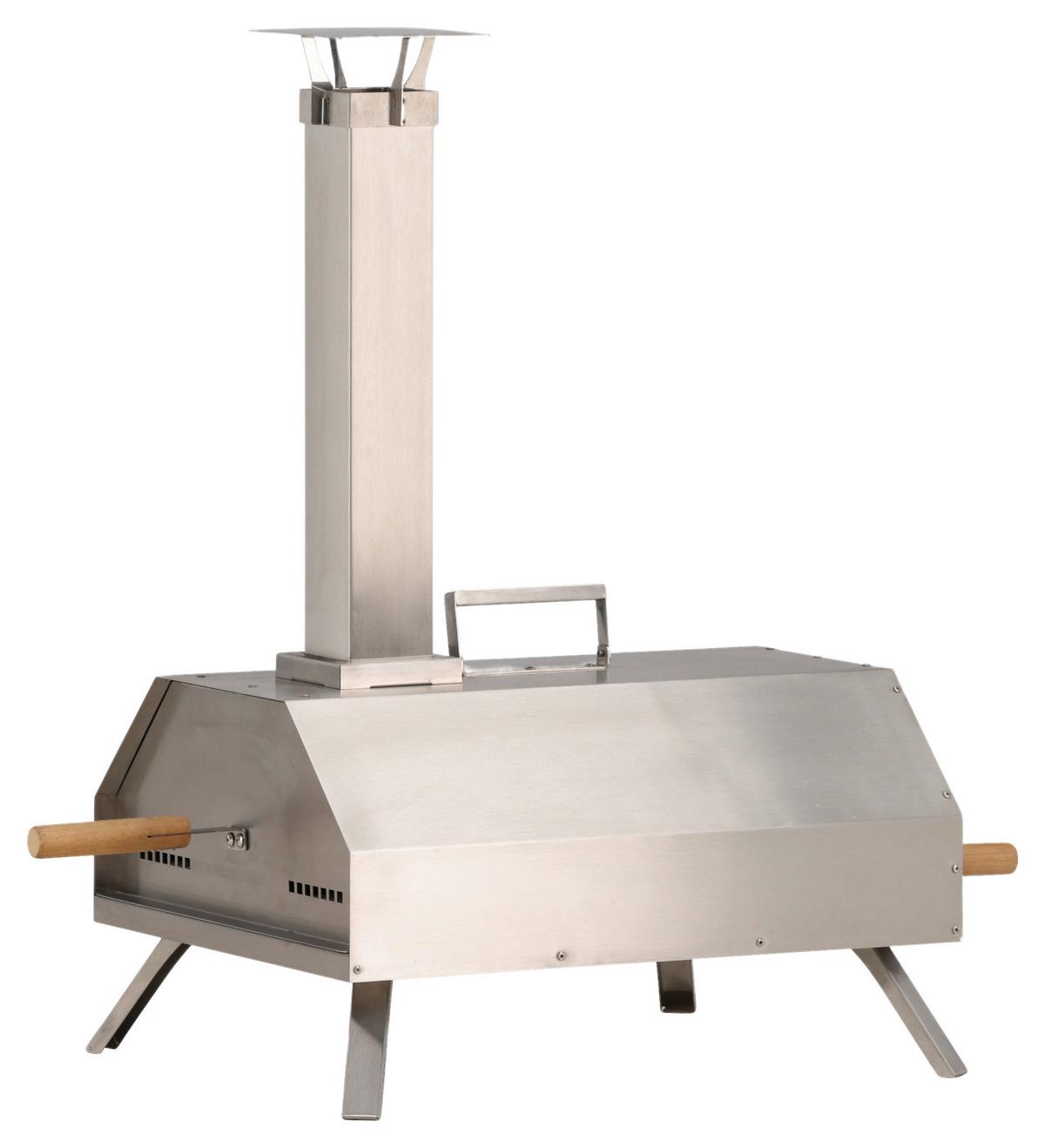 Pizzaofen Hamnå - Silberfarben, KONVENTIONELL, Metall (76,4/68,1/40cm) - Gardenson