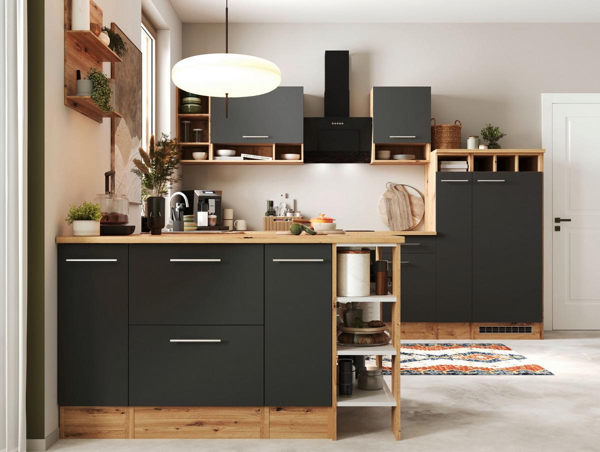 Eckküche Hilde Winkelküche 310 cm - Wildeiche/Grau, Design, Holzwerkstoff (310/172cm) - Respekta