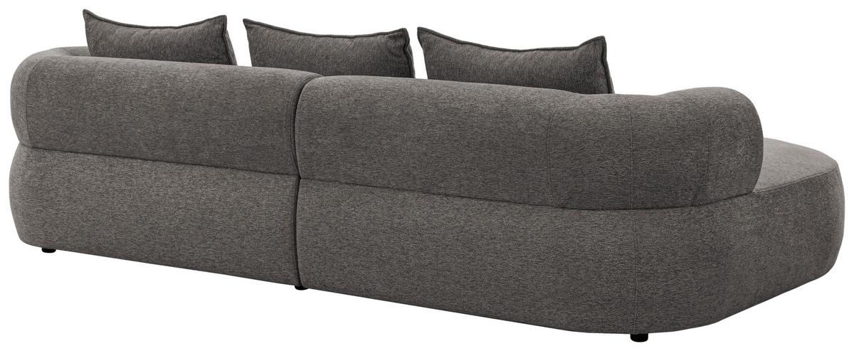Ecksofa Ferro Anthrazit S: 156x256 cm - Anthrazit/Schwarz, Design, Textil (156/256cm) - Livetastic