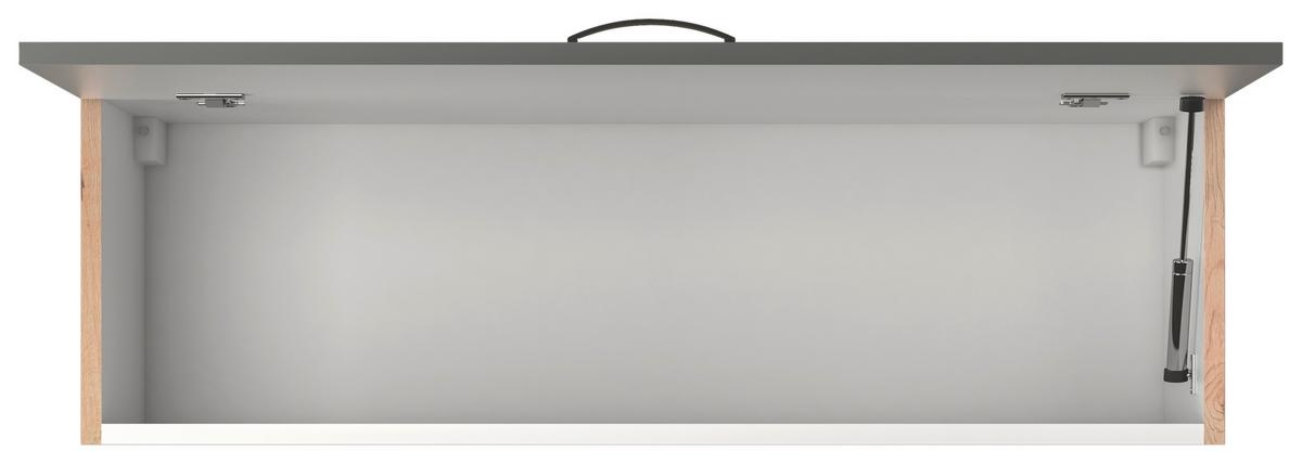 Horná kuchynská skrinka SHADOW 100cm - dub San Remo/farba ušľachtilej ocele, Modern, kov/kompozitné drevo (100/32/32cm)
