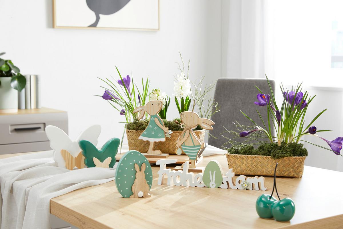 Dekoei Felizia - Jadegrün/Naturfarben, KONVENTIONELL, Holz/Textil (9,6/2/12cm) - Luca Bessoni