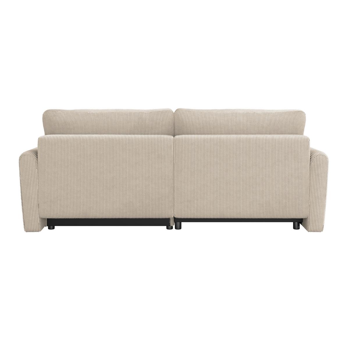 Ecksofa Mit Schlaffunktion & Bettkasten Josh Beige Cord - Beige, Trend, Textil (229/146cm)