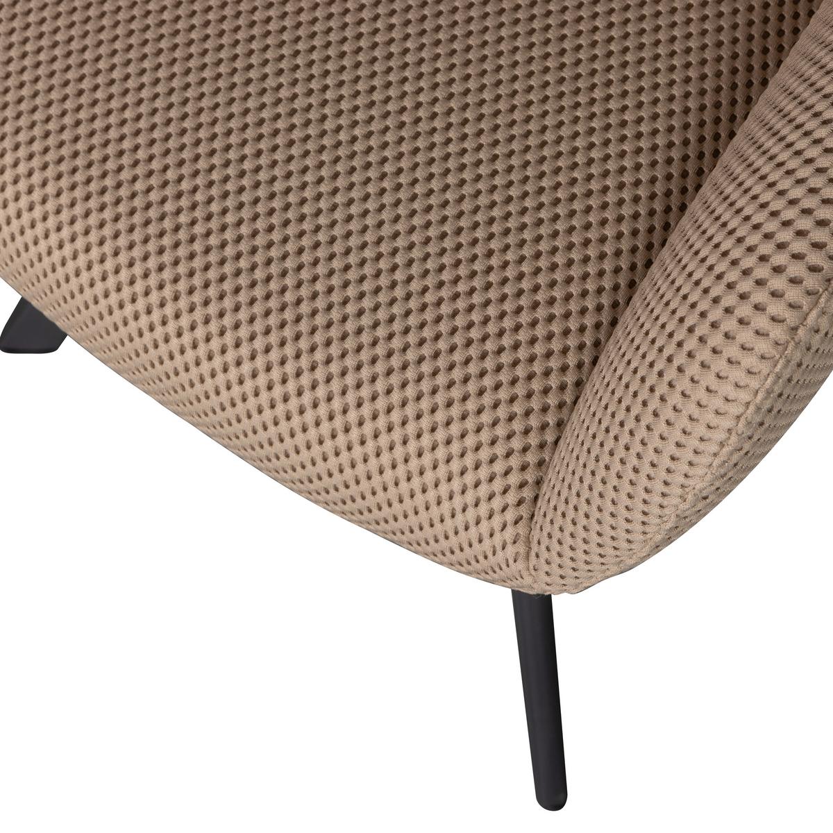 Armlehnstuhl Juno Naturfarben B: 58 cm - Schwarz/Naturfarben, Design, Textil/Metall (58/79/58cm) - Livetastic