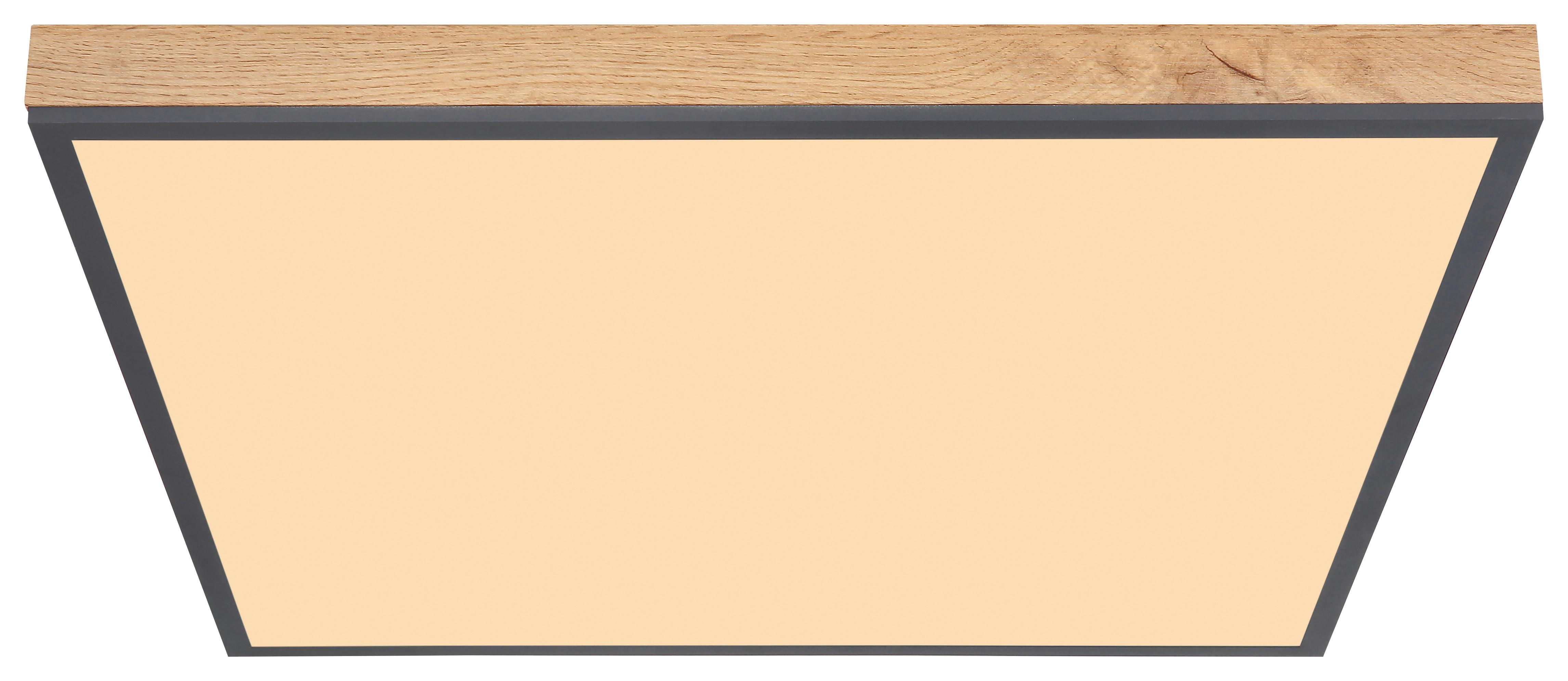 Led-deckenleuchte Doro L: 59 Cm - Opal/Graphitfarben, Basics, Kunststoff/Metall (59/59/6,5cm) - Globo