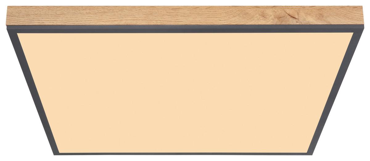 Led-deckenleuchte Doro L: 59 Cm - Opal/Graphitfarben, Basics, Kunststoff/Metall (59/59/6,5cm) - Globo