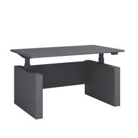 Schreibtisch E-Salia Schwarz/Anthrazit L: 138cm - Anthrazit/Schwarz, KONVENTIONELL, Holzwerkstoff/Metall (138/80/73-122cm) - MID.YOU