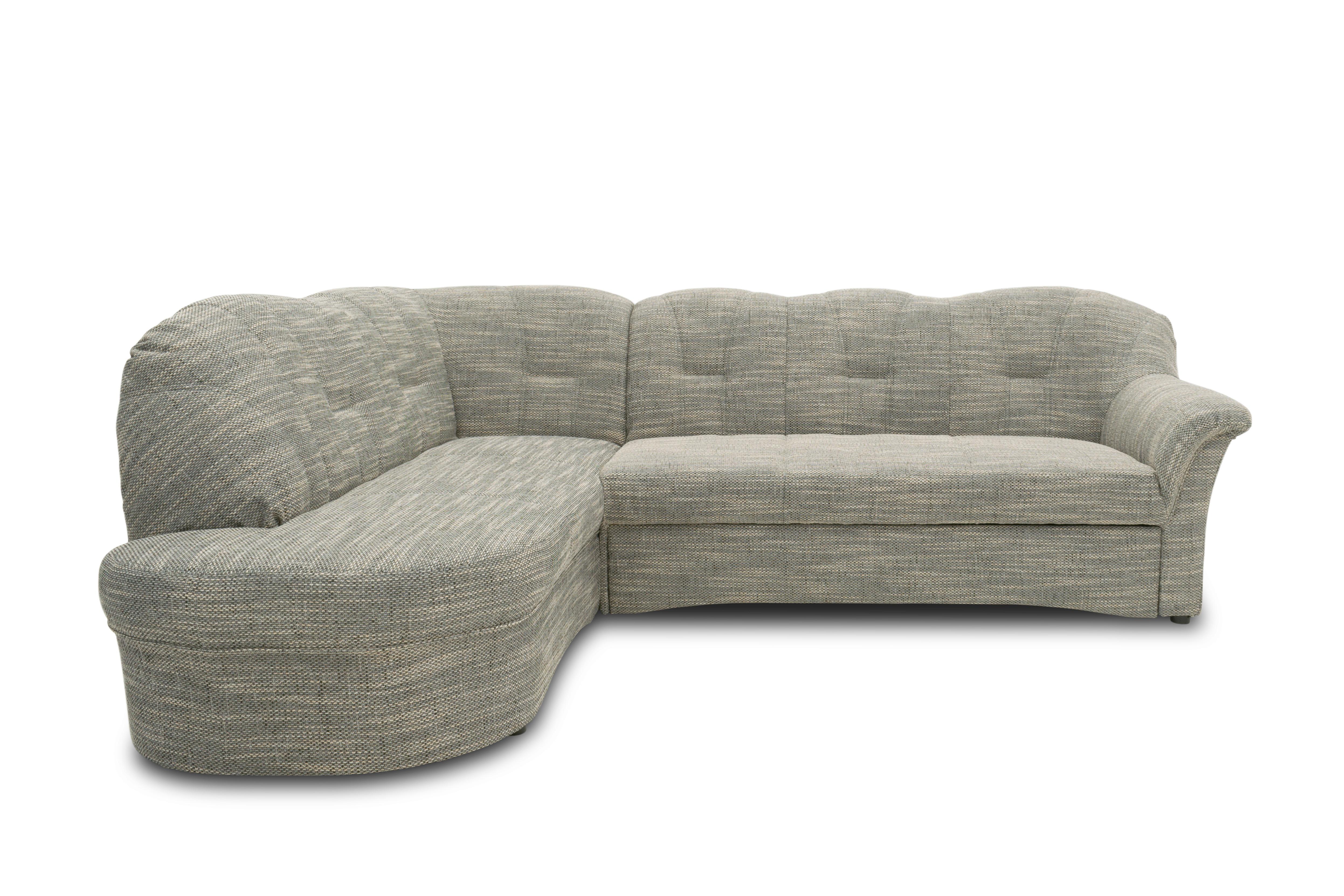 Ecksofa mit Schlaffunktion Papenburg Grau/Weiß - Schwarz/Weiß, KONVENTIONELL, Textil (180/243cm) - MID.YOU