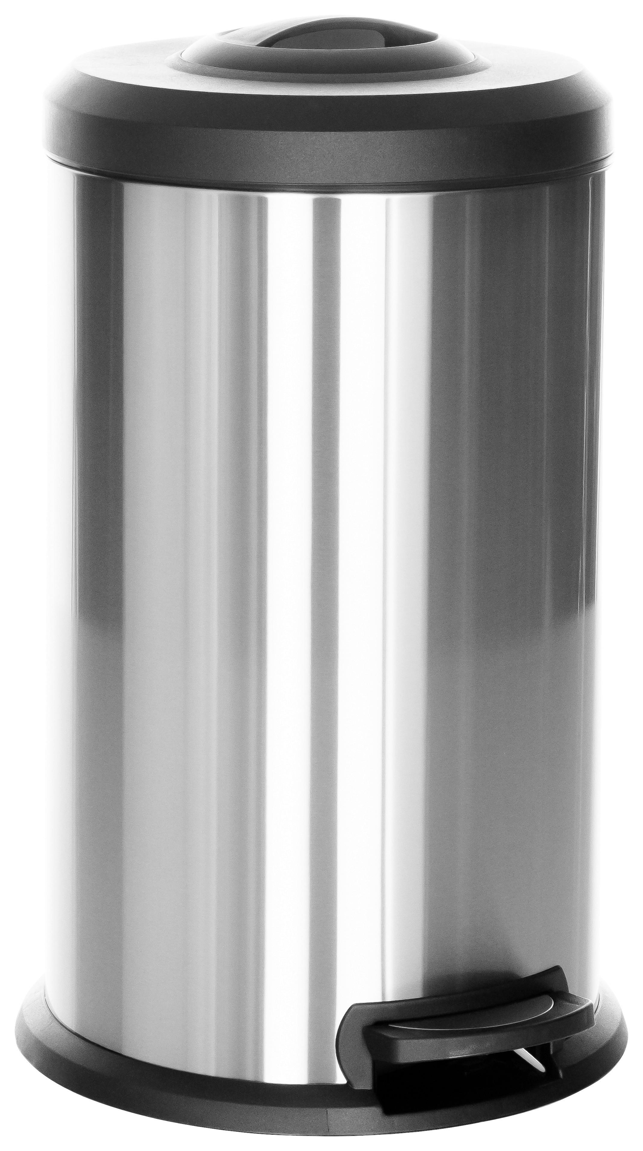 Abfallsammler Clean X - Silberfarben/Schwarz, Basics, Kunststoff/Metall (38/62-96/38cm) - MID.YOU