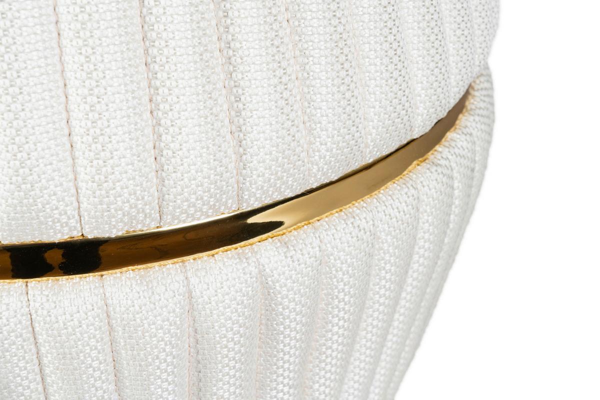Hocker Doric 245 Beige/goldfarben D: 51,5 Cm - Beige/Goldfarben, Design, Textil (51,5/53cm) - Kayoom