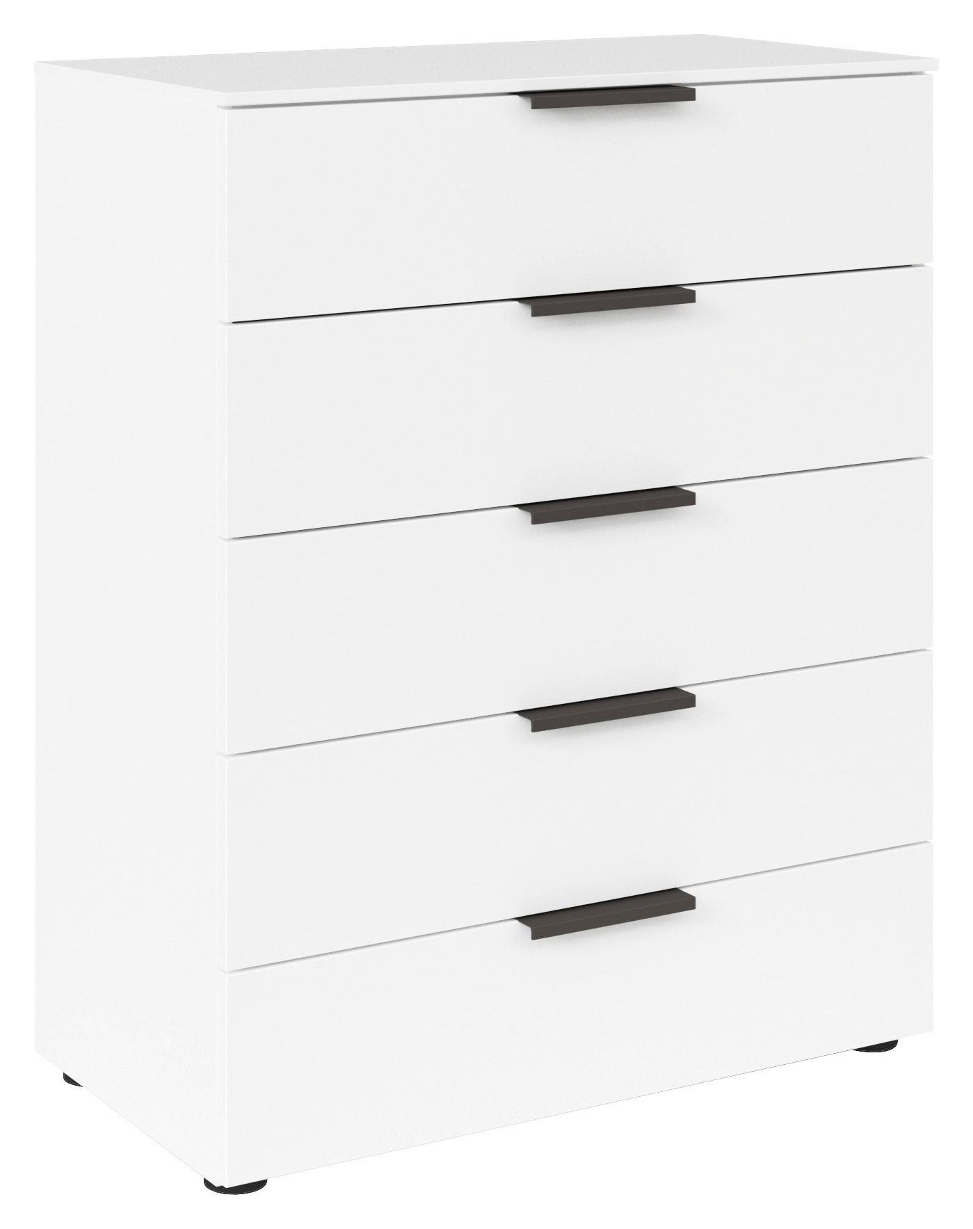 Kommode 80 cm Flipp Weiß/Graphitfarben - Schwarz/Graphitfarben, MODERN, Holzwerkstoff (80/100/42cm) - Rauch Möbel