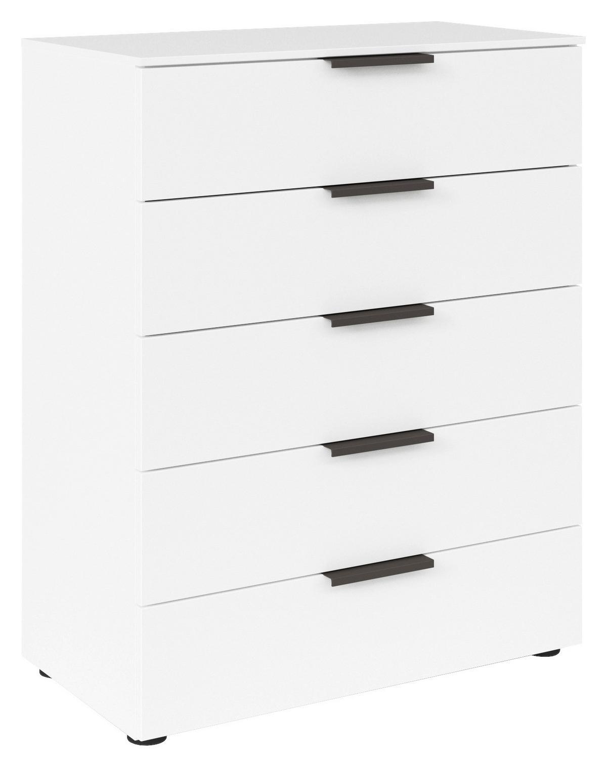 Kommode 80 Cm Flipp Weiß/graphitfarben - Schwarz/Graphitfarben, MODERN, Holzwerkstoff (80/100/42cm) - Rauch Möbel