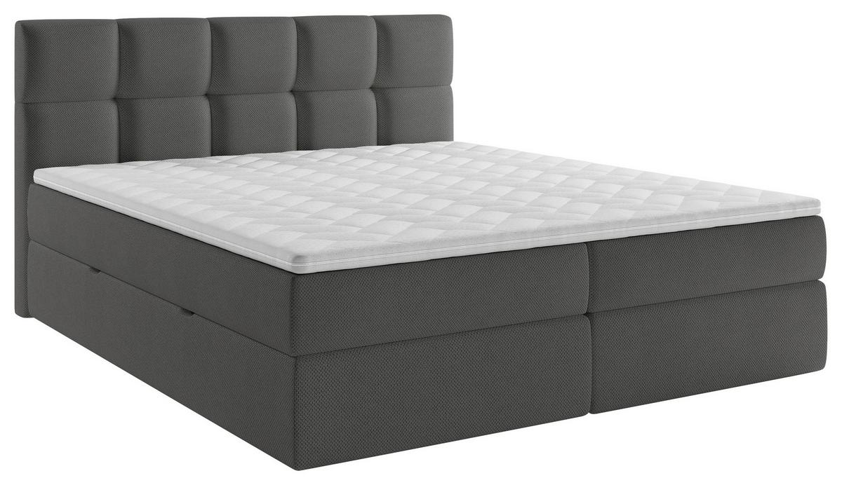 Boxbett Lorie Ii - Dunkelgrau/Schwarz, MODERN, Holz/Holzwerkstoff (160/200cm) - MID.YOU