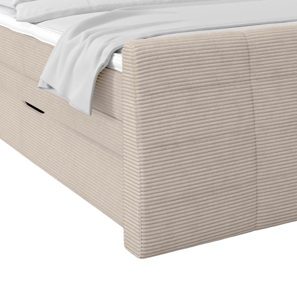 Boxspringbett Libra - Champagner/Schwarz, KONVENTIONELL, Textil (160/200cm)