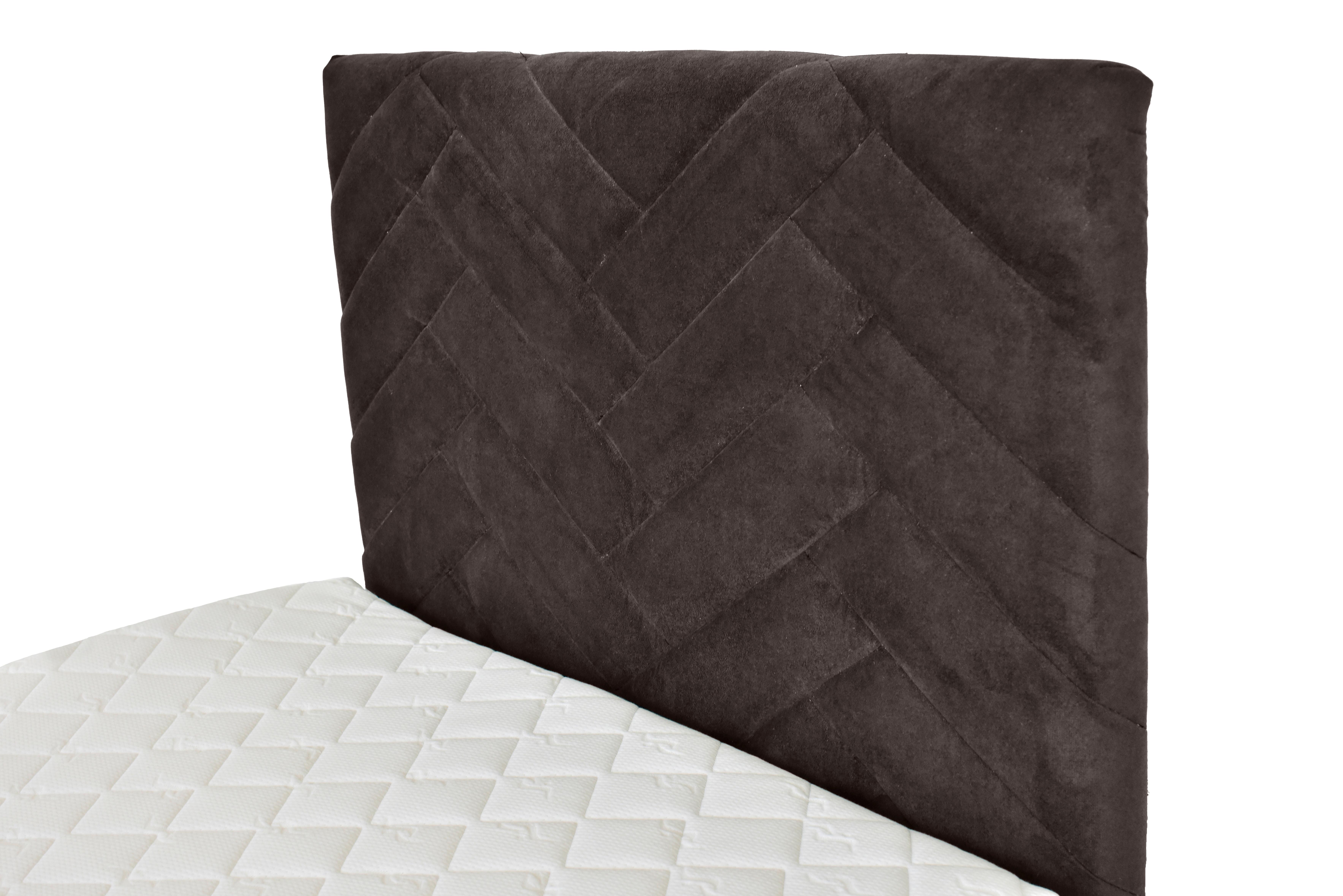 Boxspringbett Mit Topper 90x200 Cm Evan - Schwarz/Braun, Basics, Holz/Textil (90/200cm) - P & B