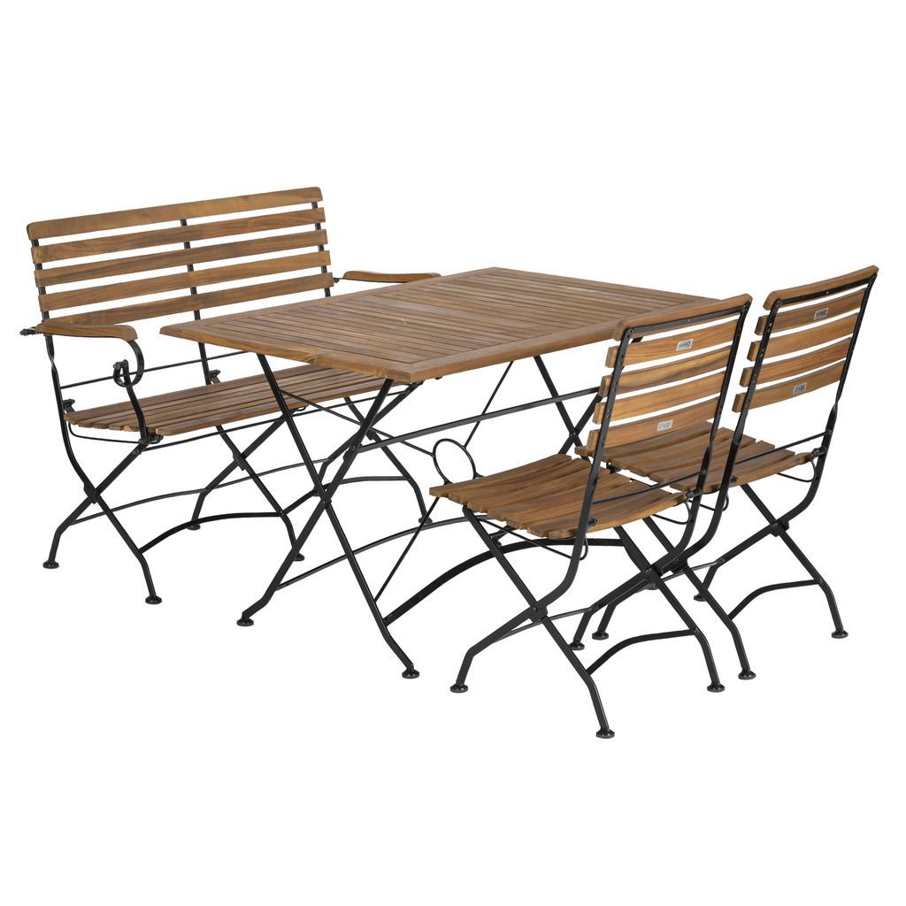 Gartengarnitur 4-Tlg. Lindau Akazienholz/Metall